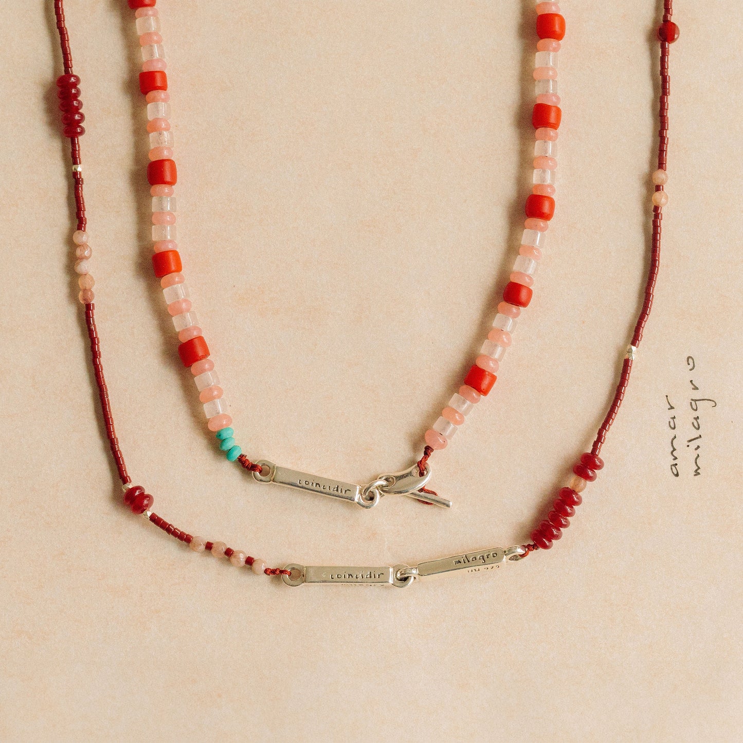 Alma me abraza - Collar - Plata - Rojo
