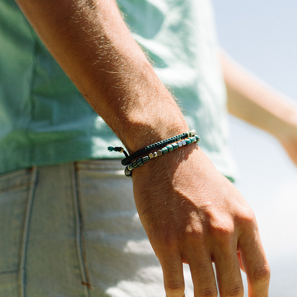 Enfrentando el mundo de la mano - Pulsera - Aqua