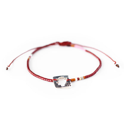 Derribar muros - Pulsera - Roja - Plata