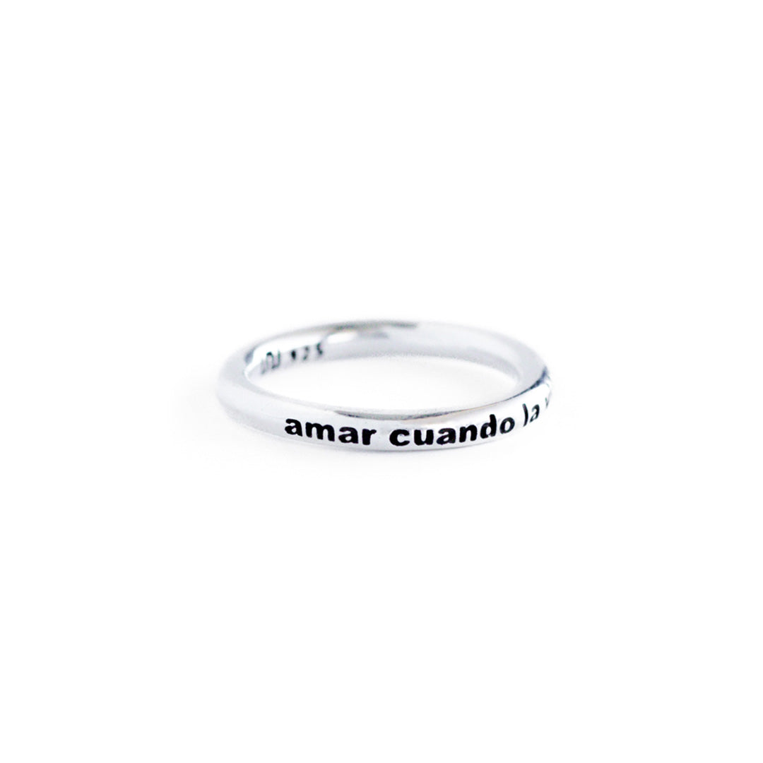 Amar cuando la vida pasa - Anillo - Plata Talla 7