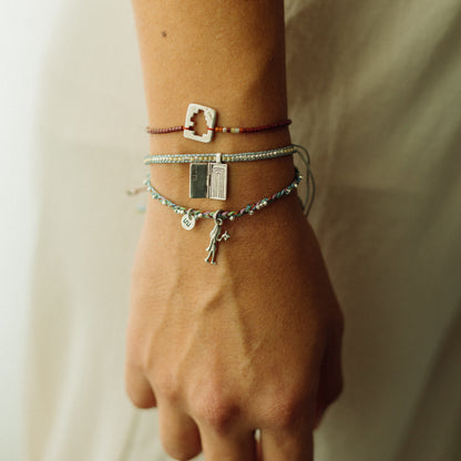 Derribar muros - Pulsera - Roja - Plata