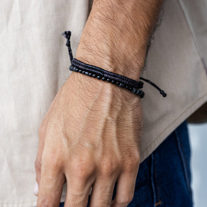 Viajero del universo – Set de 2 Pulseras - Negro