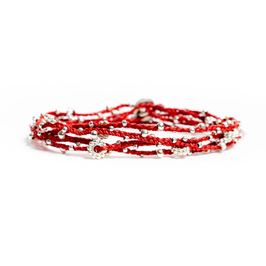 La vida es… - Pulsera - Collar - Rojo - Plateado