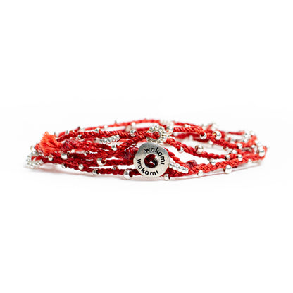 La vida es… - Pulsera - Collar - Rojo - Plateado