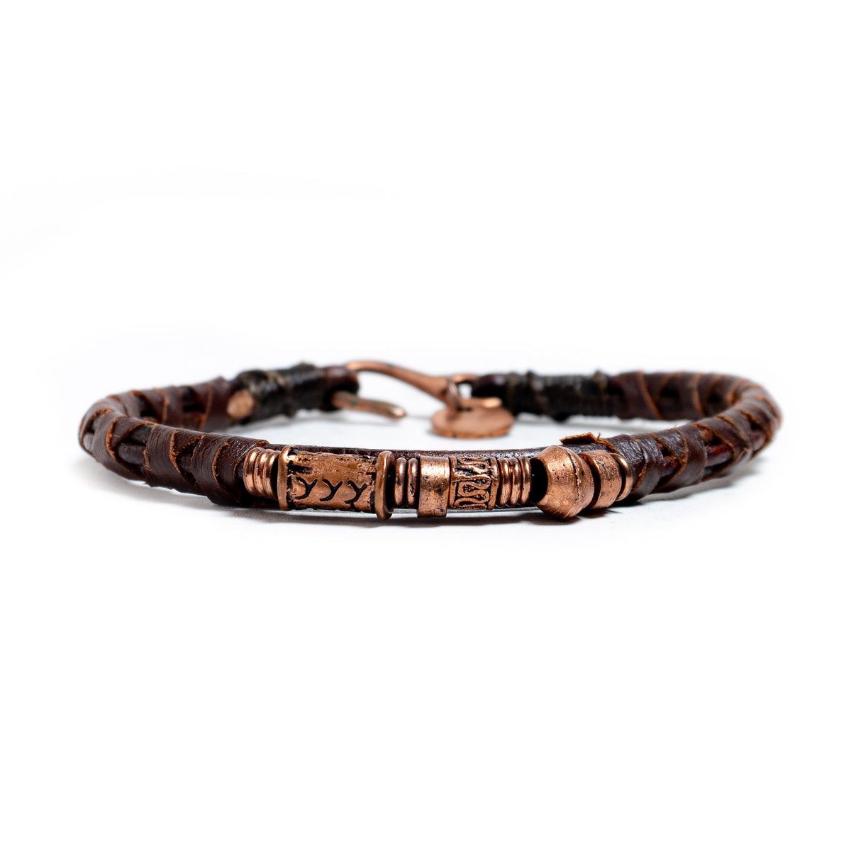 4 Elementos - Pulsera - Cuero - Café