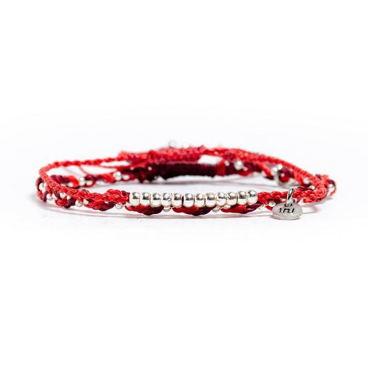 Life Is What... - Set de 2 Pulseras - Rojo
