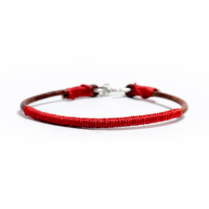 Día del Cariño - Pulsera - Cuero - Rojo