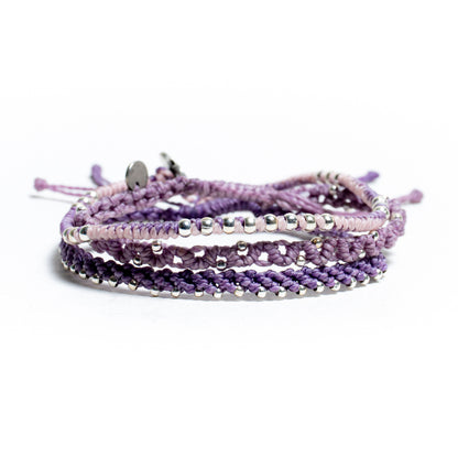 Hermanas - Set de 3 Pulseras - Morado
