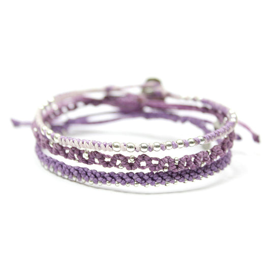 Sororidad - Set de 3 Pulseras - Morado