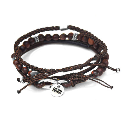 Entrelazar - Set de 3 Pulseras - Café