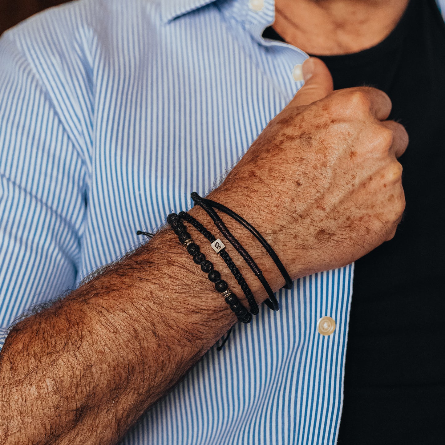 Entrelazar - Set de 3 Pulseras - Negra