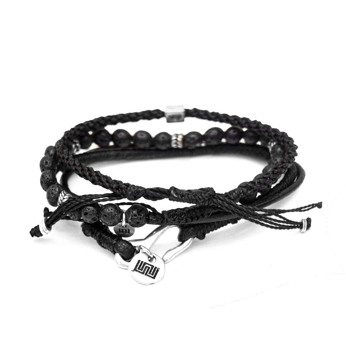 Entrelazar - Set de 3 Pulseras - Negra