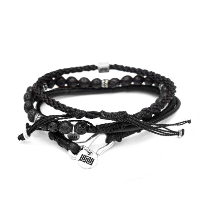 Entrelazar - Set de 3 Pulseras - Negra