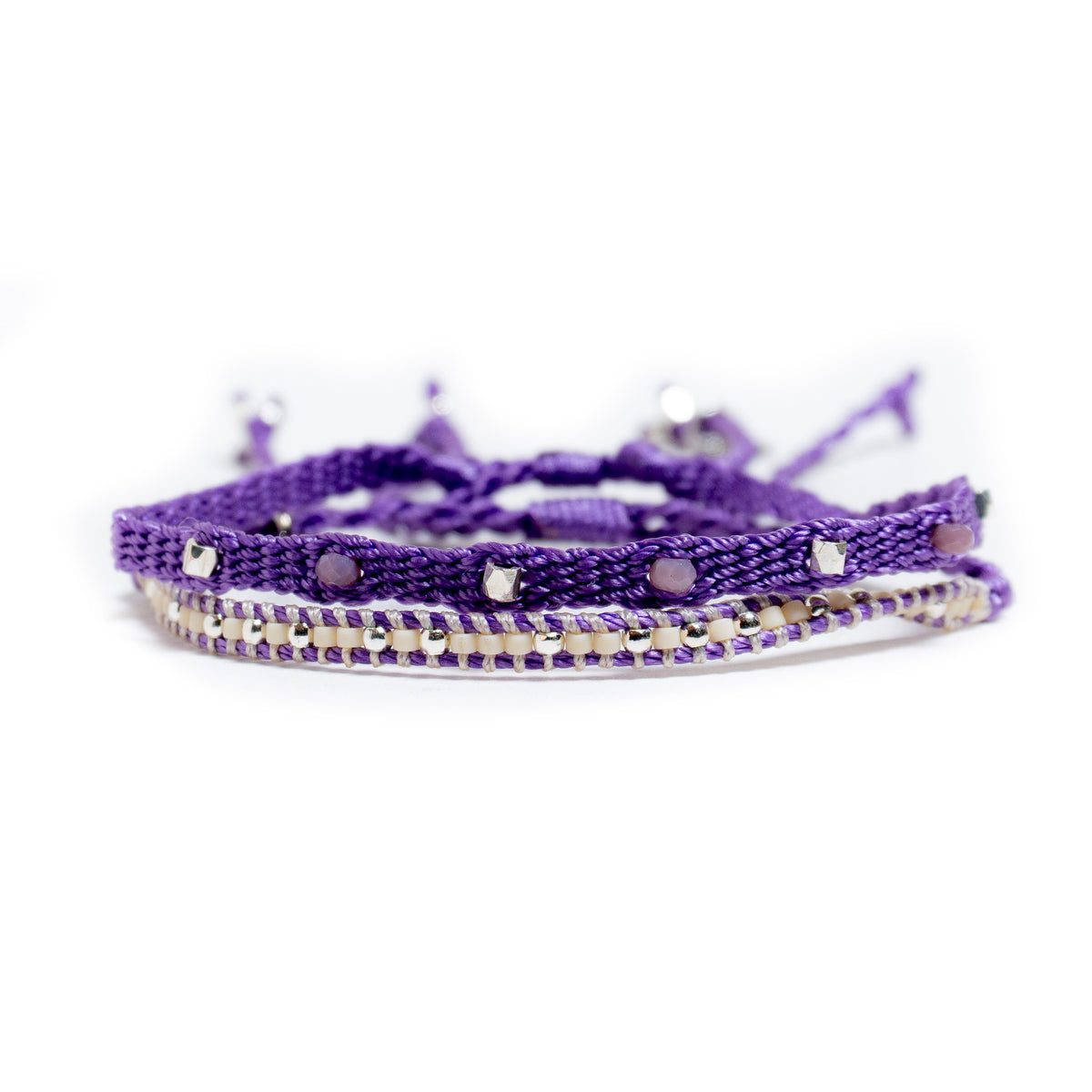 Somos las que Caminamos - Set de 2 Pulseras - Morado