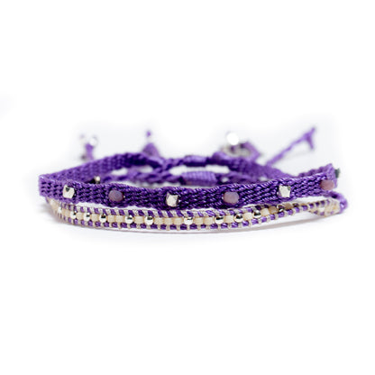 Somos las que Caminamos - Set de 2 Pulseras - Morado