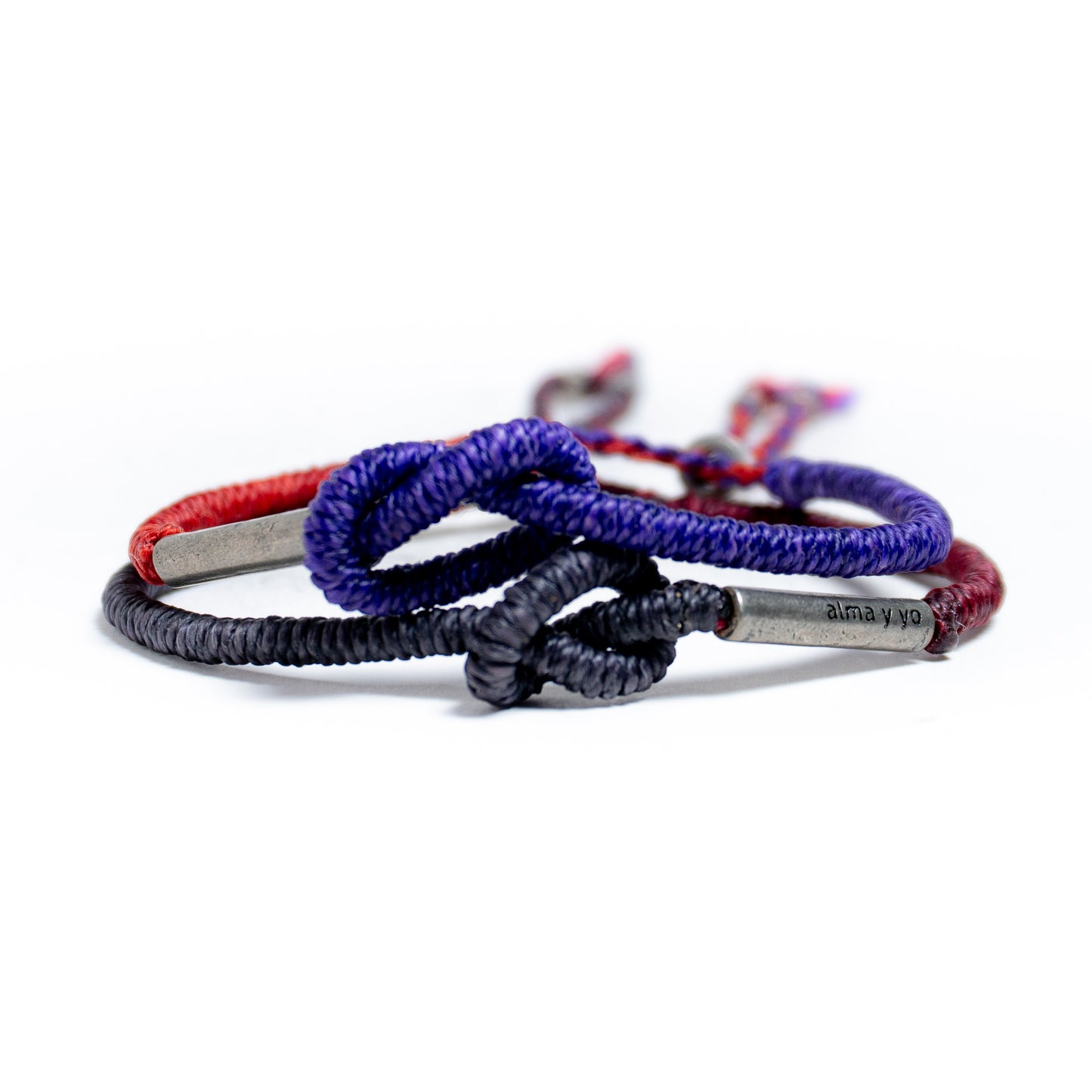 Historia de dos (Hilo Rojo) - Set de 2 Pulseras - Rojo/Morado