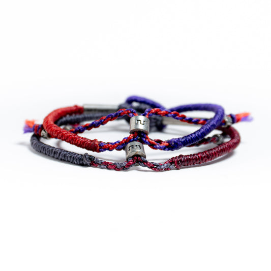 Historia de dos (Hilo Rojo) - Set de 2 Pulseras - Rojo/Morado