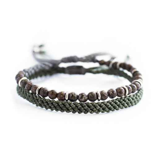 Viajero de la selva - Set de 2 Pulseras - Verde