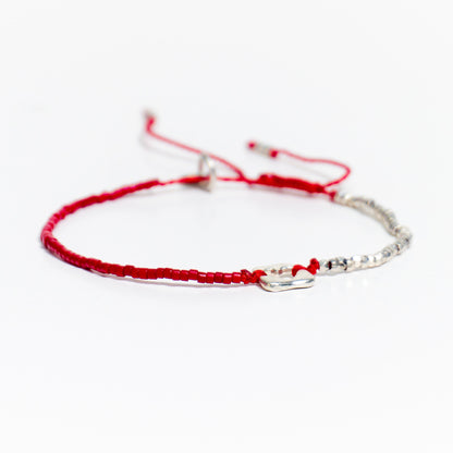 Celebrar el amor - Pulsera - Roja - Plata