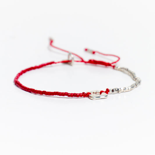 Celebrar el amor - Pulsera - Roja - Plata