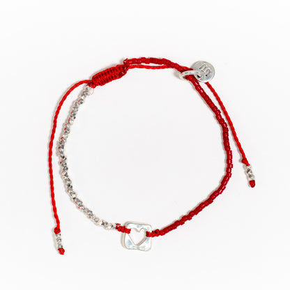 Celebrar el amor - Pulsera - Roja - Plata