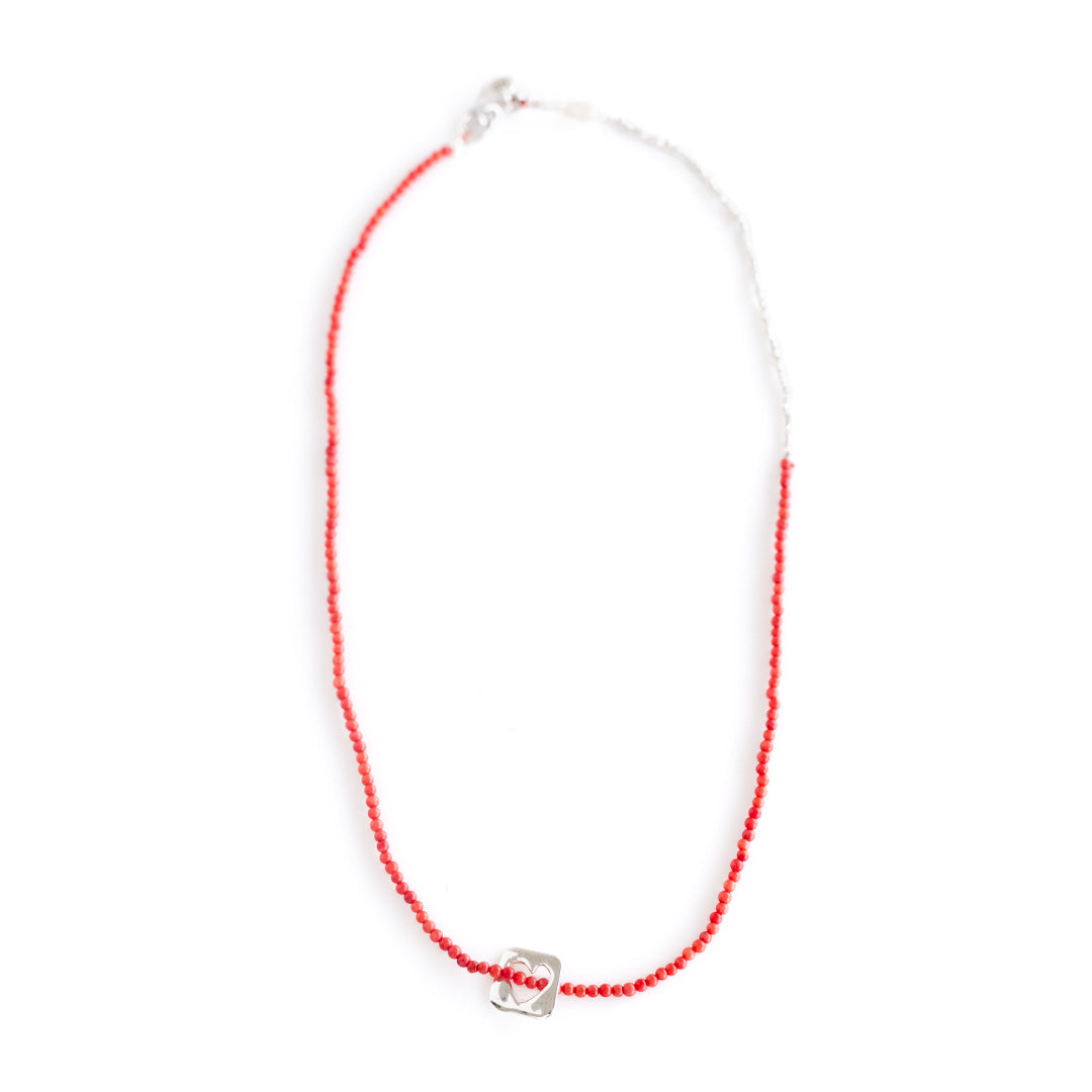 Celebrar el amor - Collar - Rojo - Plata