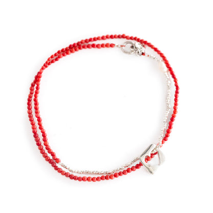 Celebrar el amor - Collar - Rojo - Plata