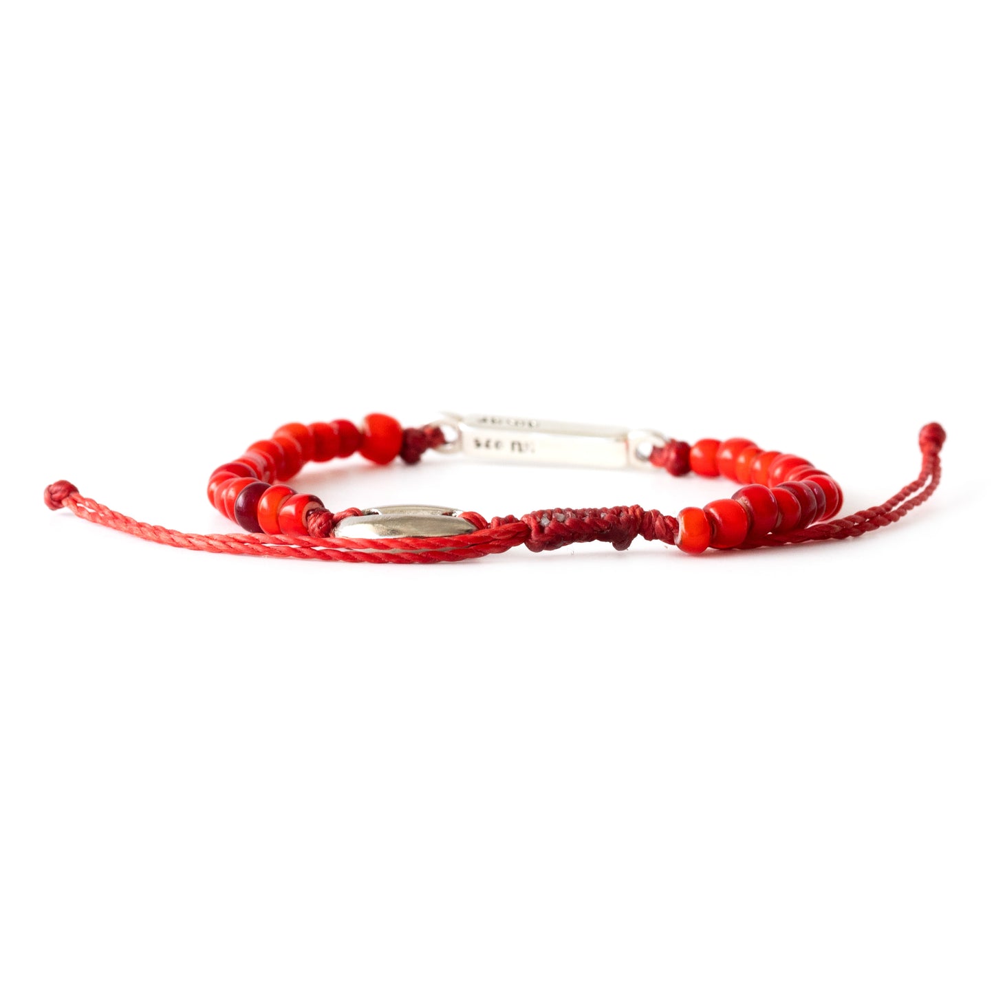 Coincidir - Pulsera - Plata - Rojo