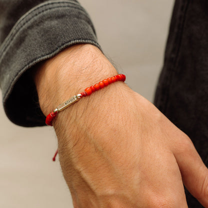 Coincidir - Pulsera - Plata - Rojo