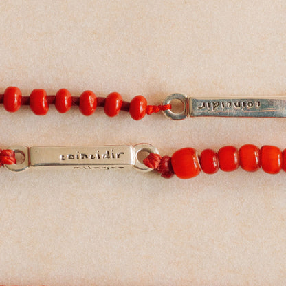 Coincidir - Pulsera - Plata - Rojo