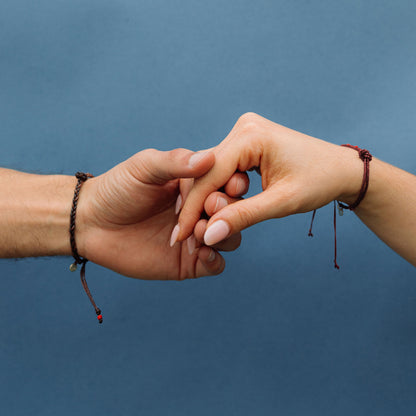 Enlazados, Alma y Yo - Set de 2 pulseras - Rojo/Café