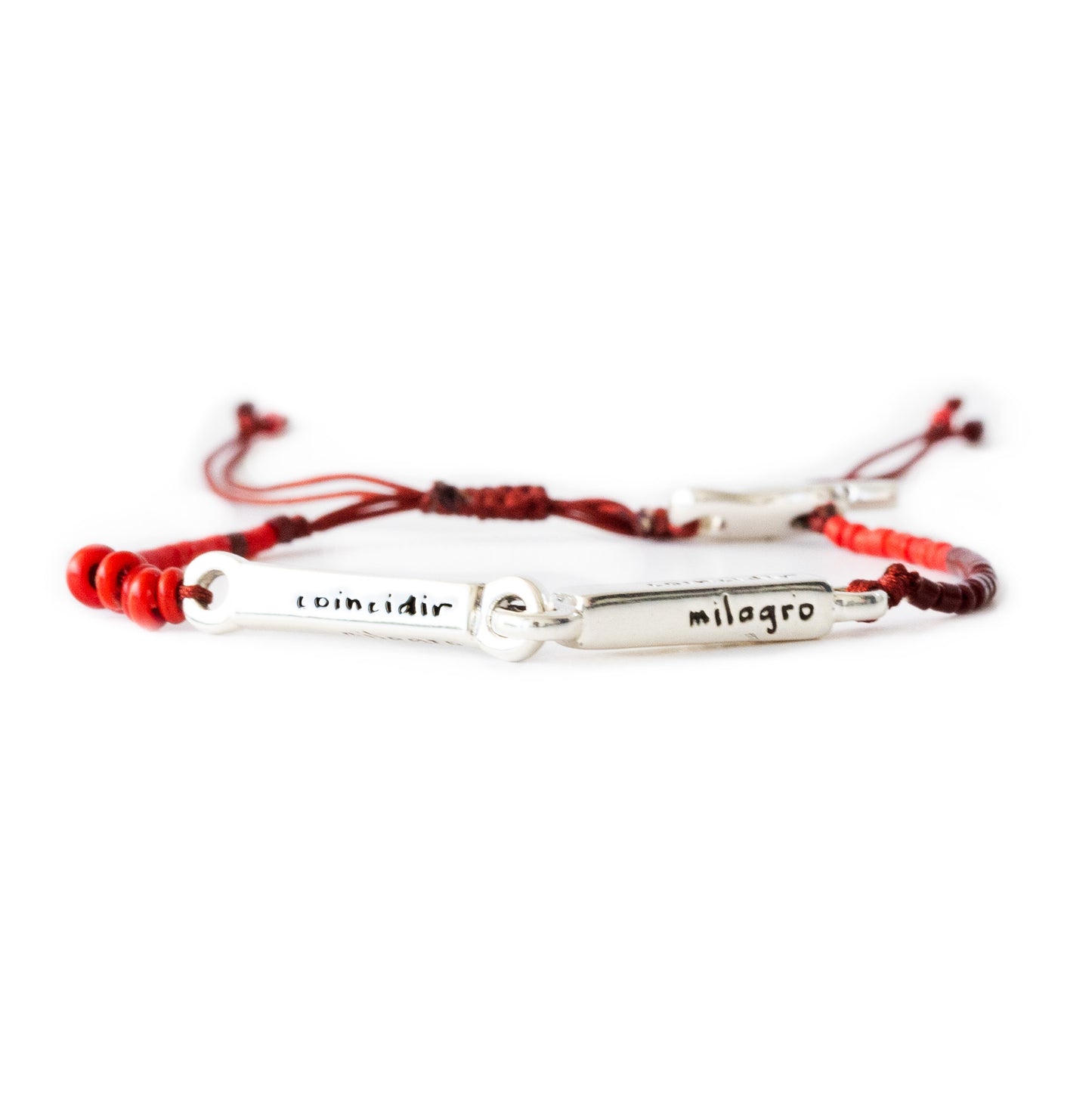Coincidir - Pulsera - Plata - Rojo