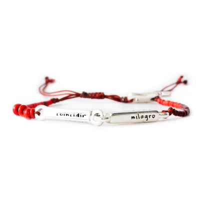 Coincidir - Pulsera - Plata - Rojo
