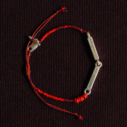 Coincidir - Pulsera - Plata - Rojo