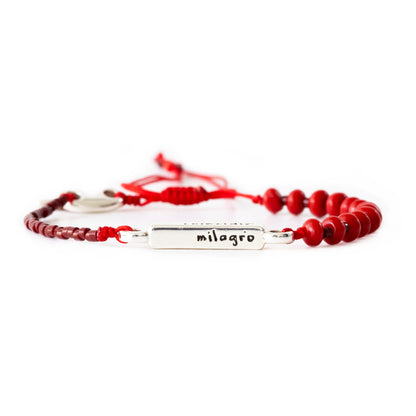 Milagro - Pulsera - Plata - Rojo