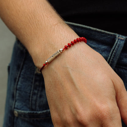 Milagro - Pulsera - Plata - Rojo