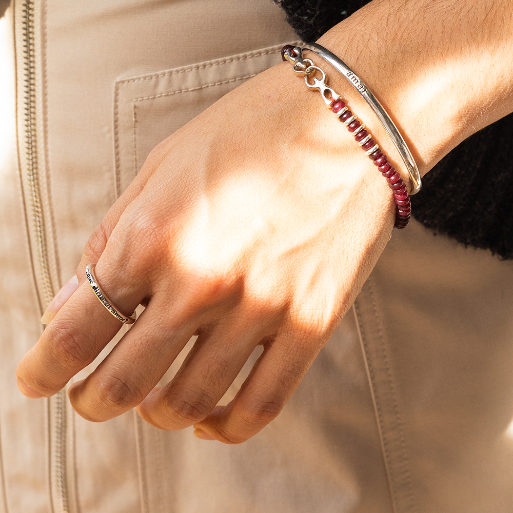 Coincidir en el si - Anillo - Plata Talla 7