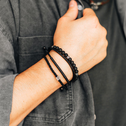 Entrelazar - Set de 3 Pulseras - Negra